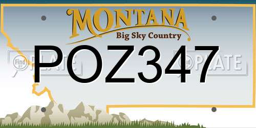 POZ347 Montana License Plate