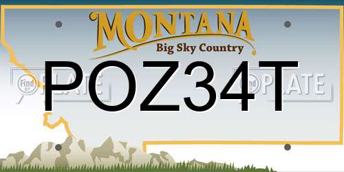 POZ34T Montana License Plate