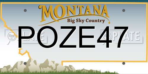POZE47 Montana License Plate