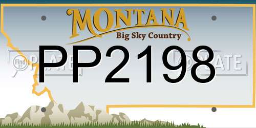 PP2198 Montana License Plate