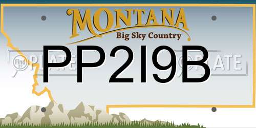 PP2I9B Montana License Plate