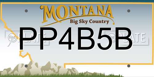 PP4B5B Montana License Plate