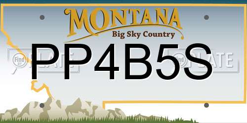 PP4B5S Montana License Plate