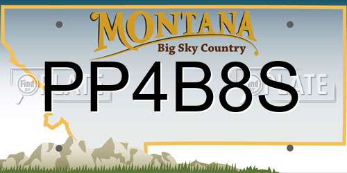 PP4B8S Montana License Plate