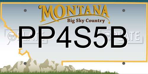 PP4S5B Montana License Plate