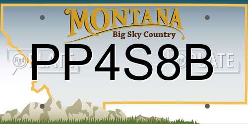 PP4S8B Montana License Plate