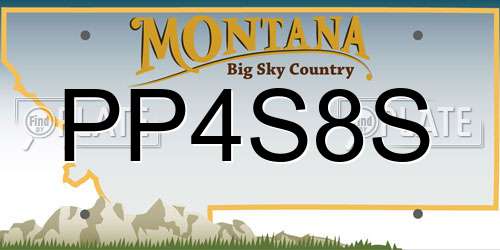 PP4S8S Montana License Plate