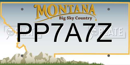 PP7A7Z Montana License Plate