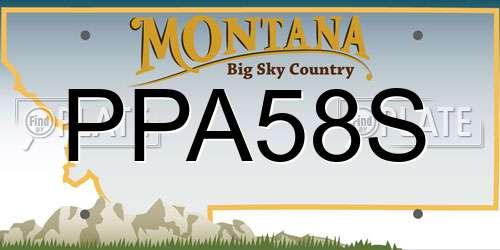 PPA58S Montana License Plate