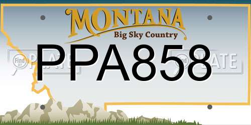 PPA858 Montana License Plate
