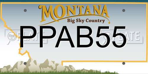 PPAB55 Montana License Plate