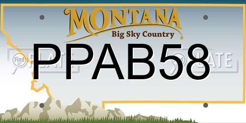 PPAB58 Montana License Plate