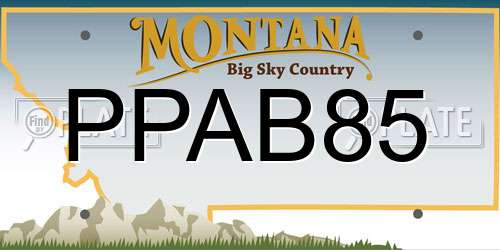 PPAB85 Montana License Plate