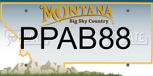 PPAB88 Montana License Plate