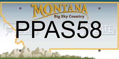 PPAS58 Montana License Plate