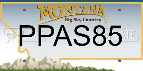PPAS85 Montana License Plate