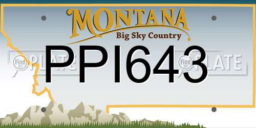 PPI643 Montana License Plate
