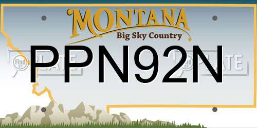 PPN92N Montana License Plate
