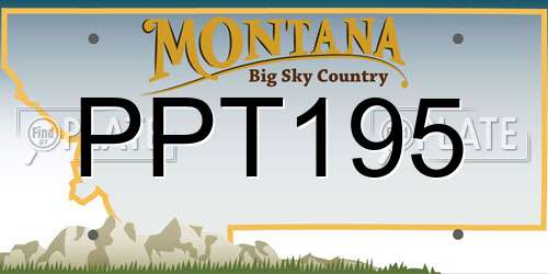 PPT195 Montana License Plate