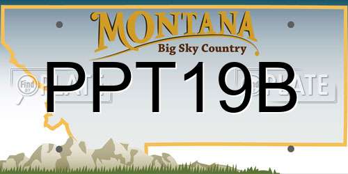 PPT19B Montana License Plate