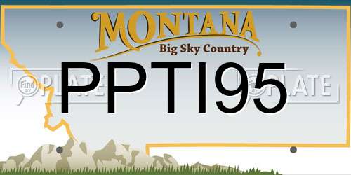 PPTI95 Montana License Plate