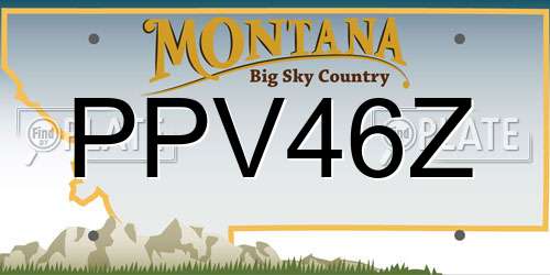 PPV46Z Montana License Plate