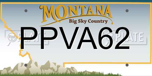 PPVA62 Montana License Plate
