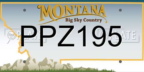 PPZ195 Montana License Plate