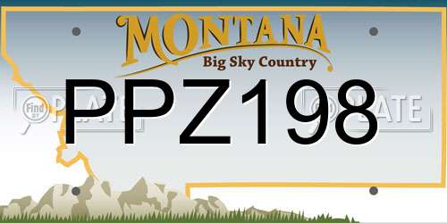 PPZ198 Montana License Plate