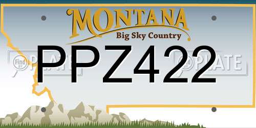 PPZ422 Montana License Plate