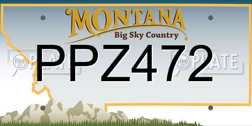 PPZ472 Montana License Plate