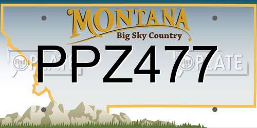 PPZ477 Montana License Plate