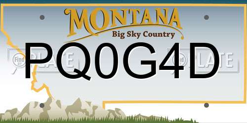 PQ0G4D Montana License Plate