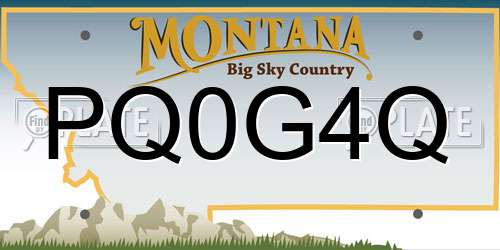PQ0G4Q Montana License Plate