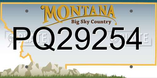 PQ29254 Montana License Plate