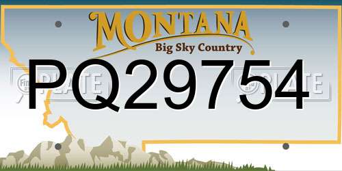 PQ29754 Montana License Plate