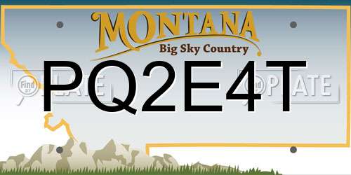 PQ2E4T Montana License Plate