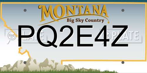 PQ2E4Z Montana License Plate