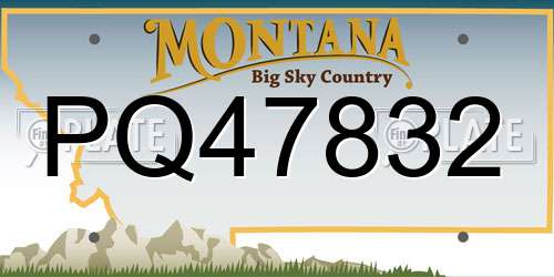 PQ47832 Montana License Plate