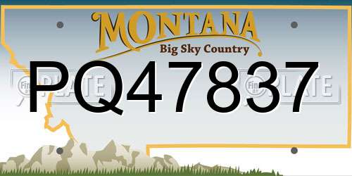 PQ47837 Montana License Plate