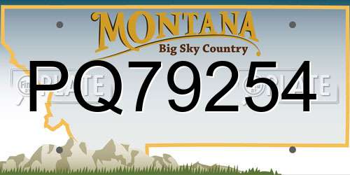 PQ79254 Montana License Plate