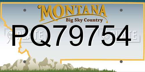 PQ79754 Montana License Plate