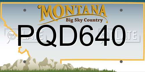 PQD640 Montana License Plate