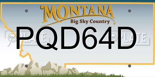 PQD64D Montana License Plate