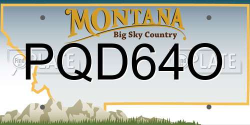PQD64O Montana License Plate