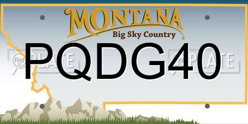 PQDG40 Montana License Plate