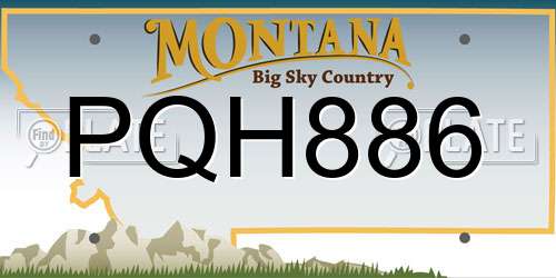 PQH886 Montana License Plate