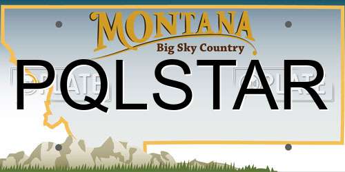 PQLSTAR Montana License Plate