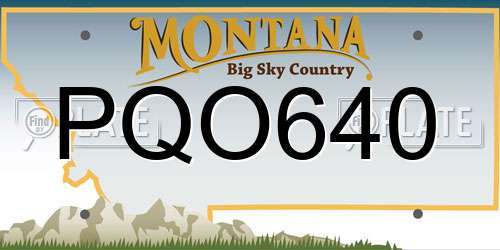 PQO640 Montana License Plate