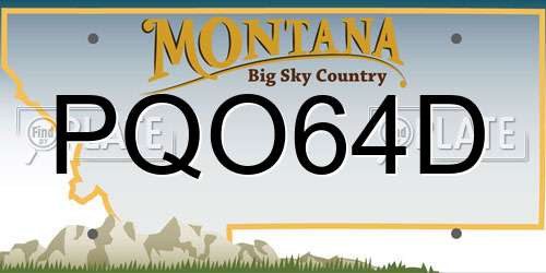 PQO64D Montana License Plate